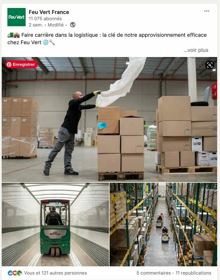 Exemple de post LinkedIn Feu Vert Utilisant nos Photos 4