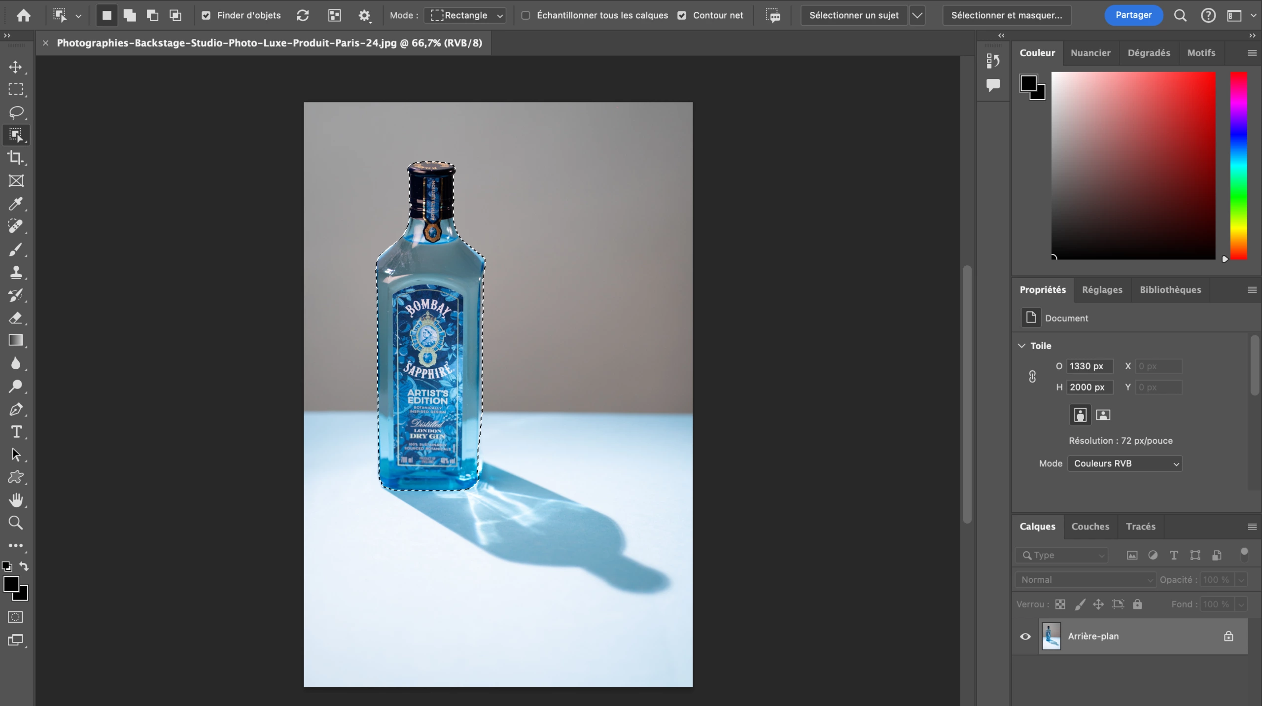 Retouche Photoshop Image Spiritueux Gin