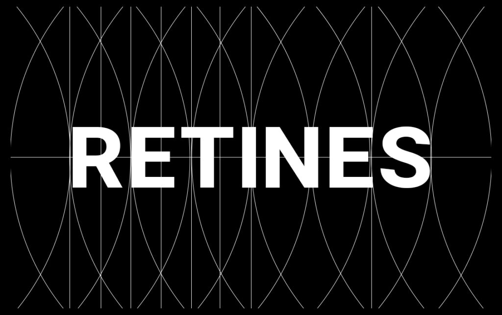 Design logo de rétines construction grille