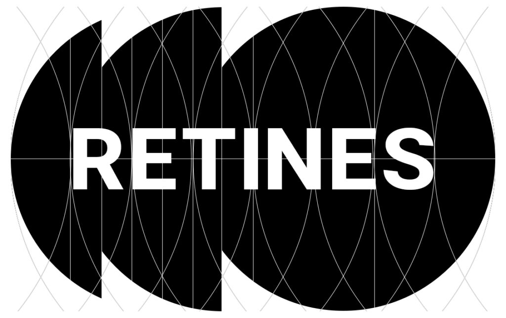 Design logo de rétines construction grille