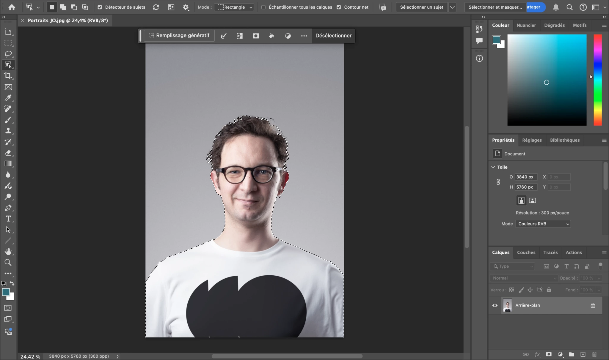 Détourage automatique avec l’IA de Photoshop étape 2