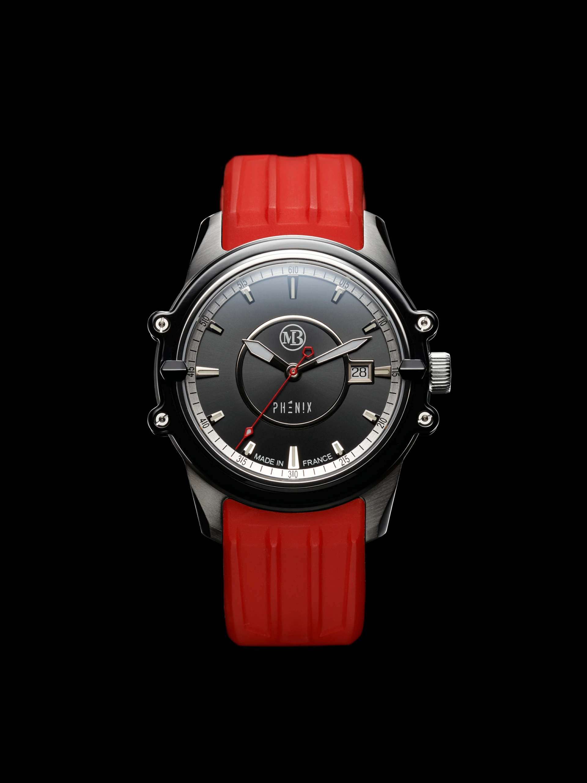 Packshot de la montre Phenix de MB Watches bracelet en caoutchouc