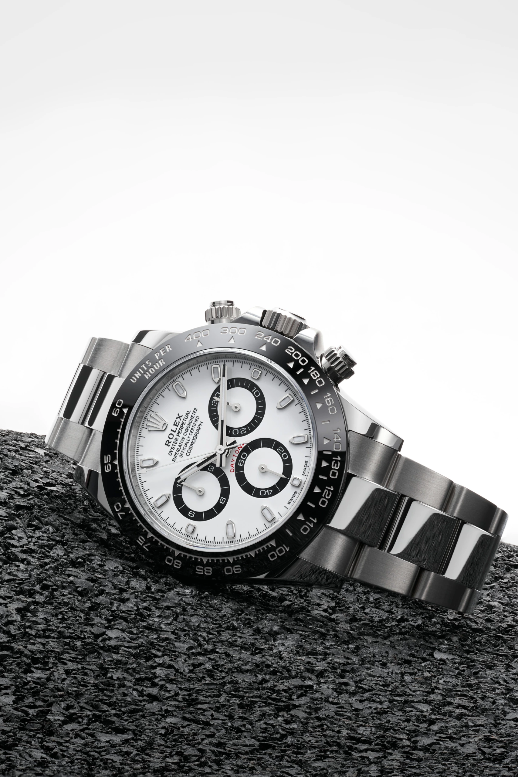 P-Horlogere_ROLEX_Daytona Still life noir et blanc d'une Rolex Daytona