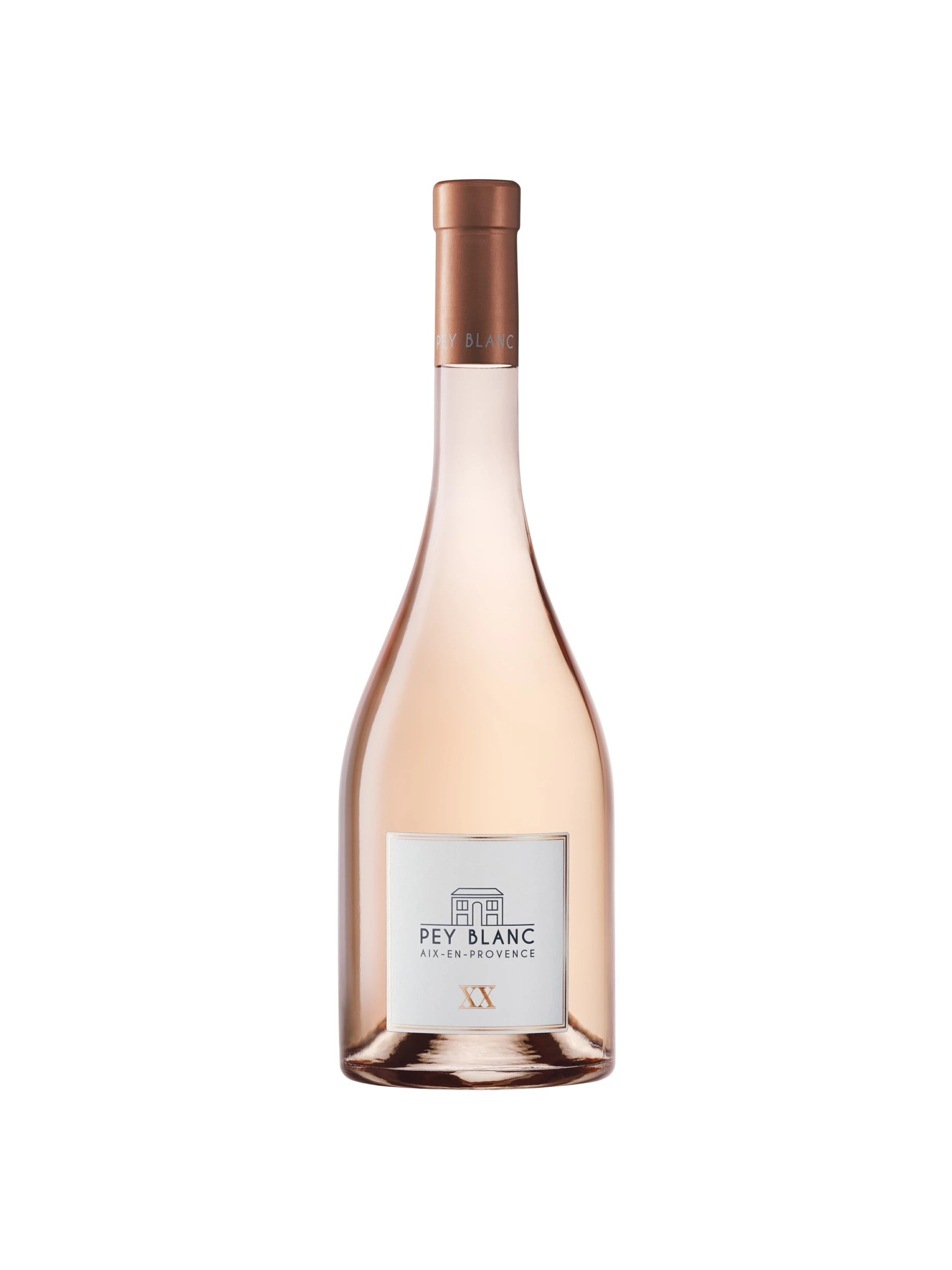 Packshot de vin rose Peu Blanc