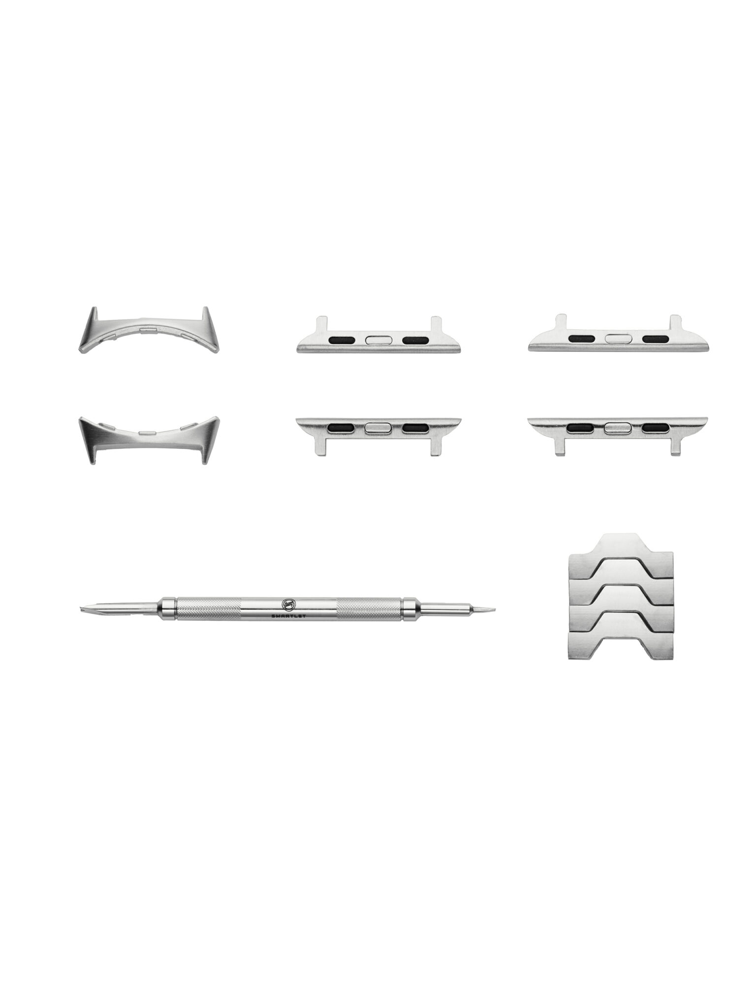 Packshot Pièces détachées et adaptateurs métalliques pour bracelet de montre