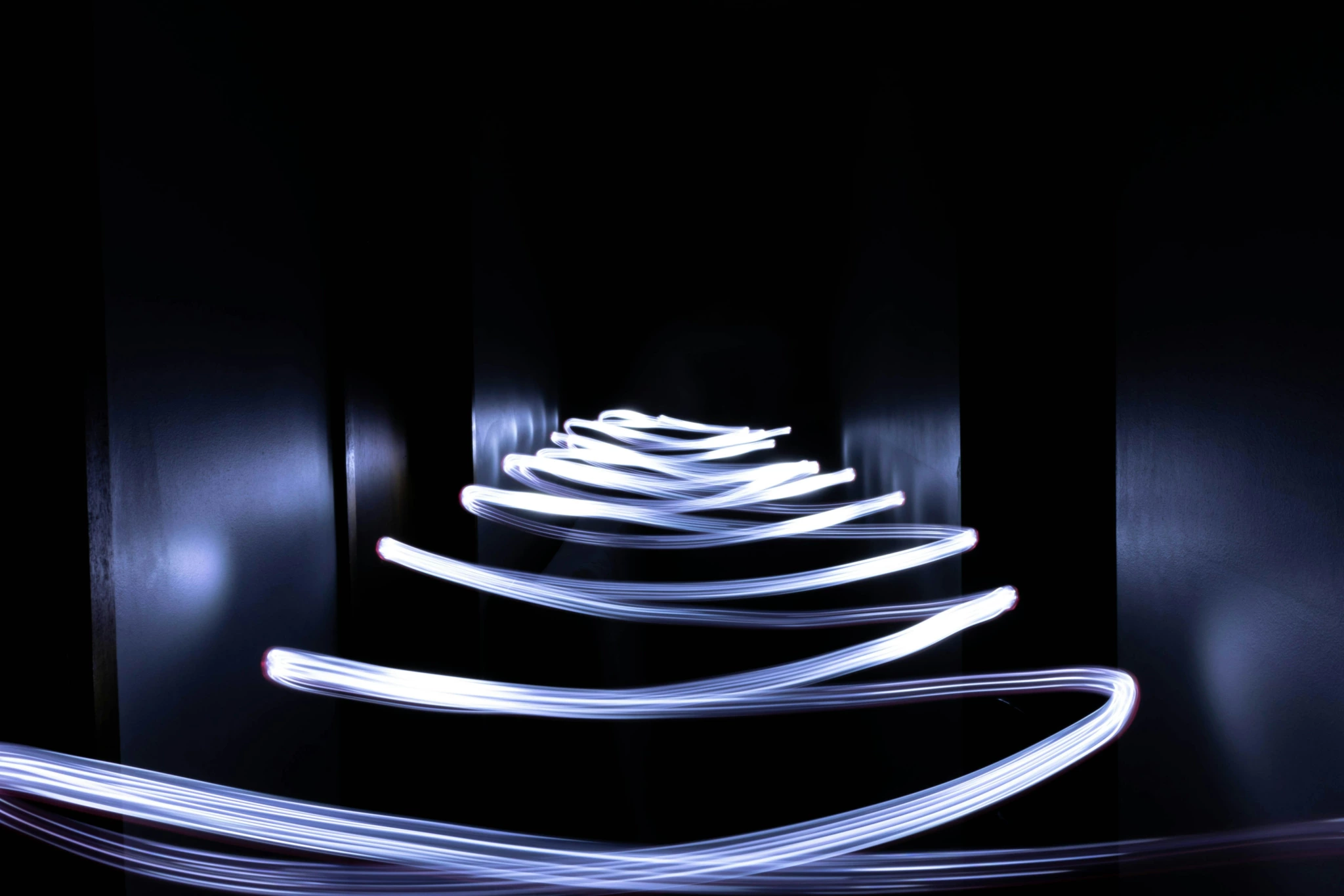 light painting artistique sculpture de lumière couloir architecture