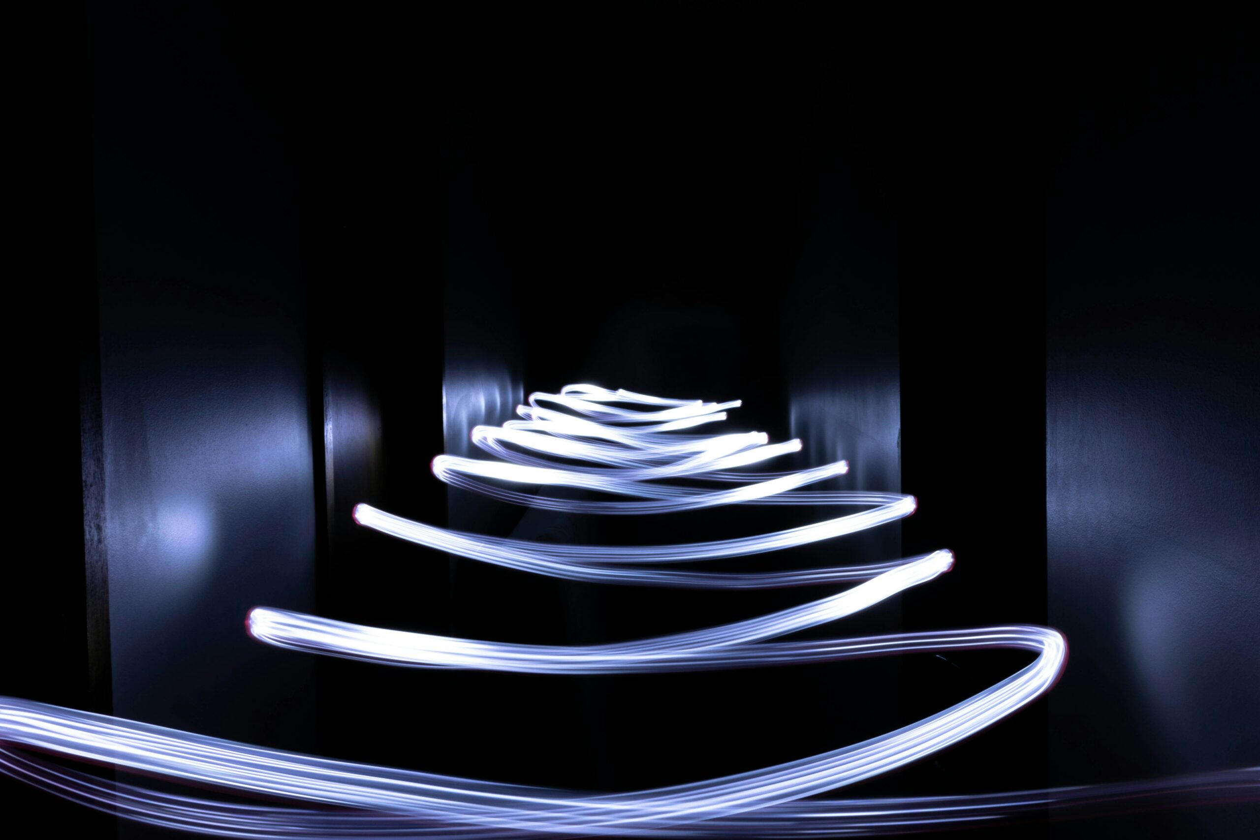 light painting artistique sculpture de lumière couloir architecture