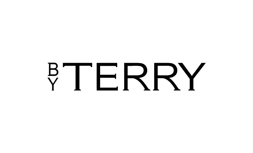 Le logo affiche "BY TERRY" en noir sur fond blanc, le mot "BY" étant disposé verticalement à côté du mot "TERRY", plus grand et aligné horizontalement.